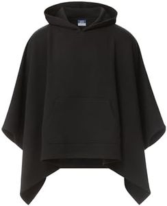 MV Sport Sweatshirt Blanket Poncho Hoodie for Women/Cozy Cotton Fleece Pullover/Women's Warm Hooded Cape/Fall Winter Ponchos Cloak Black