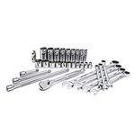 SATA 32-Piece 3/8-Inch Drive SAE 120XP Mechanic’s Hand Tool Ratchet and Socket Set, with Accessories and Combination Wrenches - ST09044