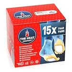 THE HEAT COMPANY Toewarmers - 15 Pairs - EXTRA WARM - Adhesive - Foot Warmers - 8 Hours Warm Feet - Instant Heat - Air Activated - Purely Natural