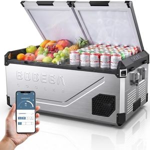 BODEGACOOLER 12 Volt Car Refrigerator, 79 Quart(75L) Portable Freezer Car Fridge Dual Zone With APP Control, -4℉-68℉ Electric Cooler, 12/24V DC and 100-240V AC, for Vehicles,Camping, RV, Outdoor