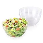 MATANA 5 Large Clear Hard Plastic Serving Bowls, XL 3500ml - Reusable Salad Bowls for Snacks & Crisps - Parties, Picnic, Birthdays, BBQ & More