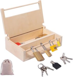 EduLand Montessori Locks and Keys Toy Set – Wooden Lock Box Fine Motor Skills & Logical Thinking Game for Kids Ages 3–7, Educational STEM Puzzle, Brain Teaser, Pincer Grasp & Practical Life Toy Gift