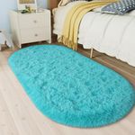 LOCHAS Ultra Soft Children Rugs Room Mat Modern Shaggy Area Rugs Home Decor 2.6' x 5.3', Blue