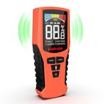 LASELION Pinless Moisture Meter MS02 Non-Destructive Wood Moisture Meter Detector with Large LCD Display, Batteries, 4 Modes for Wood, Firewood,Walls,Building Materials