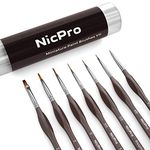 Nicpro Micro Detail Paint Brush Set, 7 Tiny Professional Miniature Fine Detail Brushes for Watercolor Oil Acrylic,Craft Models Rock Painting & Paint by Number