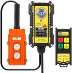 NEWTRY 2 in 1 Crane Remote, 12V Wireless Crane Remote Wire Dump Trailer Remote Control Industrial Crane Controller Hoist Truck Crane Up-Down Switch Control Station