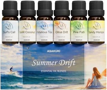 Summer Essential Oils Set for Diffuser, ASAKUKI Tropical Home Fragrance Oils for Women, Beach-Inspired Aromatherapy Diffuser Oils for Bedroom, Bathroom & Living Room