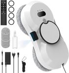 Robot Glass Cleaner, 5600 Pa of Suction, Automatic Window Cleaner, Security System, Intelligent Navigation, Remote Controlled, for All Smooth Surfaces, with 10 Cloths (A)