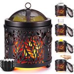 Wax Melt Warmer, 4-in-1 Fireplace Wax Warmer, Full Metal Electric Wax Melter for Scented Wax Melts, Oil Burner, Aromatherapy Essential for Home & Office (Leaf)