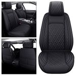 YIERTAI Car Seat Covers Waterproof Leather Auto Seat Protectors Universal fit for Most Most Sedans SUVs Pick-up Trucks(2 PCS Front/Black)