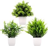 Airbin 3-Pack Artificial Plants in Pots - Realistic Eucalyptus & Wheatgrass, Eco-Friendly Faux Greenery - Perfect for Home and Office Decor