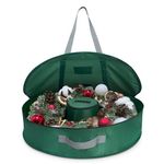 Duomspiace 30.3 in Christmas Wreath Storage Container for Seasonal Wreaths, Tear-Resistant Oxford Fabric and High-Strength Steel Wire, Double Carry Handle Design, Removable Inner Pocket & Marker Card.