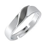 CLARA Pure 925 Sterling Silver Wave Adjustable Ring Gift for Women and Girls | Partial Matte Finish