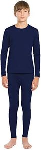 ViCherub Thermal Underwear Set for Boys Long Johns Fleece Lined Kids Base Layer Thermals Sets Boy Navy XL