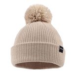 Bamery Infant Baby Winter Hat Toddler Knitted Beanie Kid Boy/Girl Acrylic Pompom Beanies 0-10 Years old (6-36 Months, Beige)