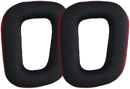 kwmobile 2x Cuscinetto Cuffie Compatibile con Logitech G430 / G35 / G930 / F450 Pad - Cuscinetti Ricambio Cuffie Over Ear Simil Pelle - rosso