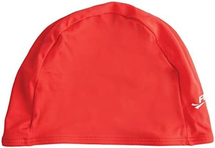 FINIS Spandex Swim Cap for Men/Women - Soft Stretch Fit - Gentle on Hair - Snug, Comfortable - One Size Fits Most - Red