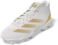 adidas Men's Adizero Impact.2 Molded American Football Sneaker, White/Gold Metallic/White, 15