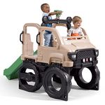 Step2 Safari Truck Climber Playset for Kids, Slide, Climbing Wall, Steering Wheel, and Binoculars, Toddlers Ages 2 –5 Years Old, Easy to Assemble, Kids Outdoor Playground for Backyard, Brown