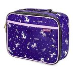 Yumbox Insulated Lunch Bag for Kids, Lightweight & Durable, Exterior and Interior Pockets, 10.25 x 8 x 4 in., Easy Clean Fabric, Perfect lunch bag for girls, Purple Unicorn Print