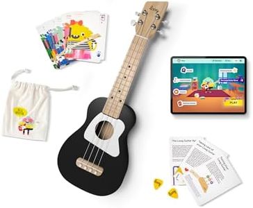 Loog Wood Soprano Ukulele for Kids & Beginners, App & Lessons, All Ages (Black)