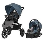 Evenflo Folio3 Stroll and Jog Travel System with LiteMax 35 Infant Car Seat (Skyline)