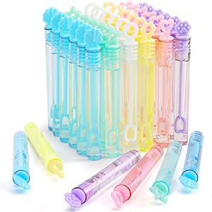 72 Pack(6 Colors 6 Style) Mini Bubble Wand Assortment Toy, Ideal Party Favors for Kid Birthday, Bubble Bulk Party Supplies, Spring Summer Autumn Outdoor Indoor Activity Use Festival Gifts for Girl Boy