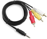 MaxLLTo 5ft Long Mini 3.5mm 4-din AV Plug Male to 3 RCA AV Male A/V TV Audio Video Cable Cord Lead for Sony Handycam Camcorder DCR-TRV240 DCR-TRV140 DCR-TRV130 DCR-TRV120 e