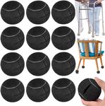 Triceratops Precut Walker Tennis Balls, Heavy Duty Long Lasting Tennis Balls - Fit for Most Chairs Desks Furniture Legs and Floor Protection, Easy to Install (Black - 24pcs)