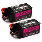 CNHL 4S Lipo Battery 1500mAh 14.8V 100C with XT60 Plug for FPV Drone Quadcopter Helicopter Airplane RC Car Boat Model Racing Hobby(2 Packs)