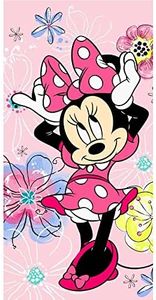 Jerry Fabrics Disney Minnie Mouse, telo da doccia, telo mare, 70 x 140 cm, cotone, multicolore