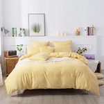 FADFAY Yellow Plaid Duvet Cover Set Twin 100% Cotton Ultra Soft Grid Bedding Reversible Gingham Geometric Checker Bedding Set with Zipper Closure 3Pcs, 1Duvet Cover + 2Pillowcases, Twin Size