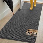 GORILLA GRIP Dog Doormat, Absorbent Doormats for Muddy Dogs Paws, 70x24 Machine Washable Soakstopper Rugs, Cleaner Floors, US Designed Pet Bed Door Mat, Indoor Entrance Pets Rug, Charcoal