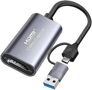 Etzin HDMI to USB 3.0, USB C Capture Card 1080P 60FPS Video Capture Device for Gaming, Streaming, Compatible with Mac OS System Windows OBS Zoom for PS3/4/5, Switch, Xbox1 EPL-892HVC