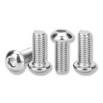 M8-1.25x20mm 25Pcs, Button Head Socket Cap Bolts Screws, Stainless Steel, Professional Set Screw, Clear and Complete Full Thread, Silver Bright Finish Furniture Bolt