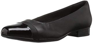 Clarks Women's Juliet Monte, Black, 9 Narrow, Black Leather/Synthetic