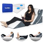 Lunix LX5 4pcs Orthopedic Bed Wedge Pillow Set, Post Surgery Memory Foam for Back, Neck and Leg Pain Relief, Sitting Pillow, Comfortable and Adjustable Pillows Acid Reflux and GERD for Sleeping Navy