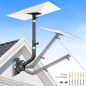 Starlink Mount with Extension-Adjust Angle Without Disassembly Tube Gen 3 Roof Mount Wall/Ceiling Mounting Kit Compatible with Starlink Standard 4/4X/V3(Black)