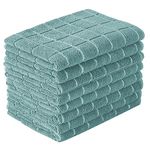 Microfiber Dish Towels - Soft, Super Absorbent and Lint Free Kitchen Towels - 8 Pack (Lattice Designed Lake Blue Colors) - 26 x 18 Inch