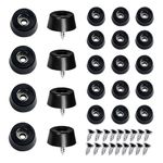 Soft Cutting Board Rubber Feet, Non Slip Round Black Cutting Board Rubber Feet Pads with Stainless Steel Screws Fine Grips for Furniture, Electronics and Appliances 0.31 x 0.59 Inch (HD) (20Pieces)