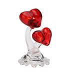 Beautiful Romantic Couple Red Heart Handmade Crystal Showpiece Figure by Somil for Romantic Gift to Valentine Love, House Decoration, Car Dashboard