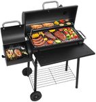 Realcook Charcoal Grills with Offest Smokers: Spacious Barrel Charcoal BBQ Grill | Barbecue Smoker Grill Combo for Outdoor Backyard Patio Camping Picnic and Party