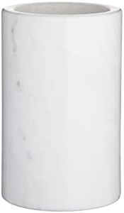 Artesa Enfriador de Vino para Botella de Vino o Champán de Mármol Blanco con Superficie Naturalmente Fría para que no se Condensen ni se Marquen los Anillos de la Mesa, 19 x 12 x 7.5cm