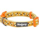 Blueberry Pet New Statement Busy Bees Designer Dog Collar, Medium, Neck 14.5"-20", Adjustable Collars for Dogs