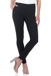 Rekucci Women's Ease into Comfort Modern Stretch Skinny Pant with Tummy Control (4, Black)