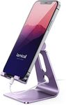 Lamicall Adjustable Phone Stand, Cell Phone Holder Desk, Compatible with Phone 13 12 Mini 11 Pro Xs Max XR X 8 7 6 Plus SE, Smartphones Dock, Office Desktop Accessories - Purple