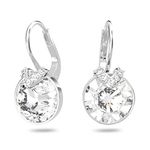 Swarovski Bella Drop Pierced Earrings, with Clear Crystals, Rhodium Plated Setting and Clear Crystal Pavé, a Part of the Bella Collection