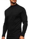 Angbater Fashion Men's Mock Turtleneck Shirts Thermal Long Sleeve Pullover Sweater Slim Fit Lightweight Undershirt Black