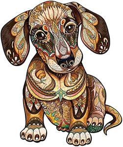 Blumuze Wooden Jigsaw Puzzles 300pcs, Dachshund Wooden Puzzles for Adults, Unique Shaped Animal Wood Puzzles, Wooden Animal Puzzles for Adults Kids with Wood Gift Box, L-40 * 33.3cm