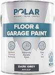 Polar Dark Grey Anti-Slip Heavy Duty Floor & Garage Paint - 5 Litres - For Concrete and Stone Floors, High Performance Paint Protection, Hard Wearing Mid-Sheen Finish & Slip Resistant